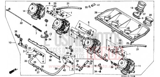 CARBURETOR (ASSY.) CBR600FK de 1989
